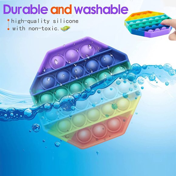 Push Pop Bubble Rainbow Octagon Fidget Toy - Picture 7 of 7